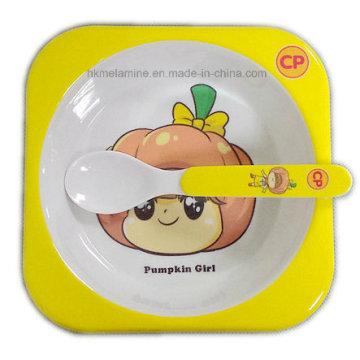 Melamine Kids Square Bowl con logotipo